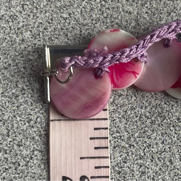 Purple & Pink Shell Crochet Bracelet - Picture 6 of 6